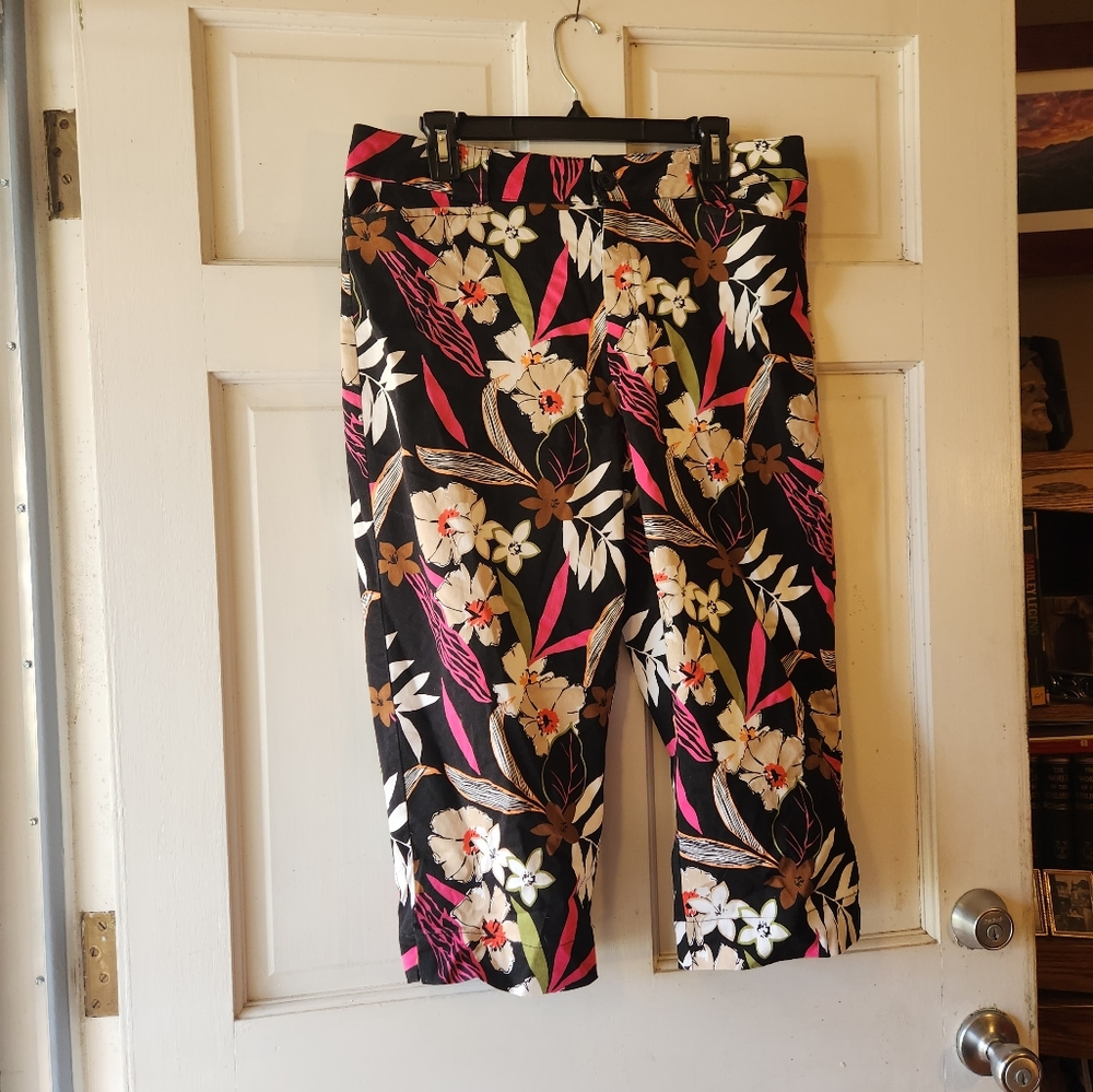 3/$15 Patterned Stretch Cropped Pants White Stag Size 14.